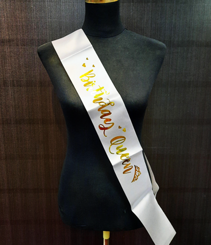 Birthday Queen Satin Sash – One Image Balloon Sdn Bhd