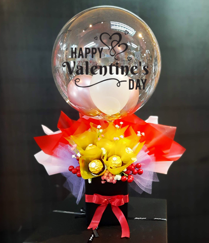 Valentine's Day Classic Aqua Balloon Chocolate Bouquet – One Image Balloon  Sdn Bhd